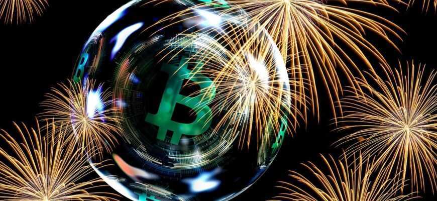 bitcoin, cryptocurrency, fireworks