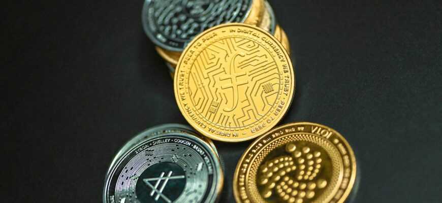 a group of coins sitting on top of a table